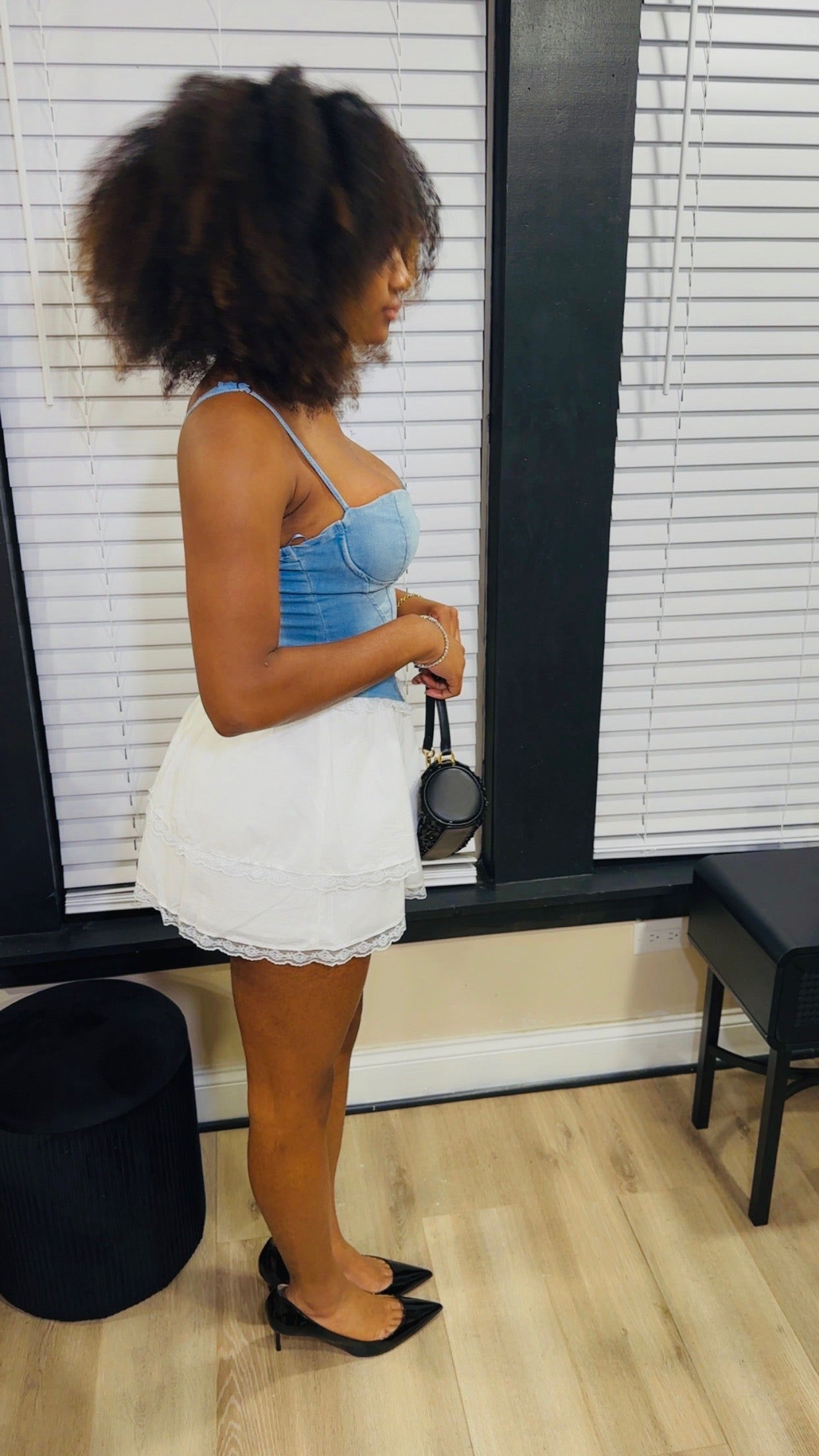 Denim Corset Midi Dress