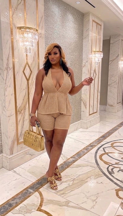 Halter Peplum Romper